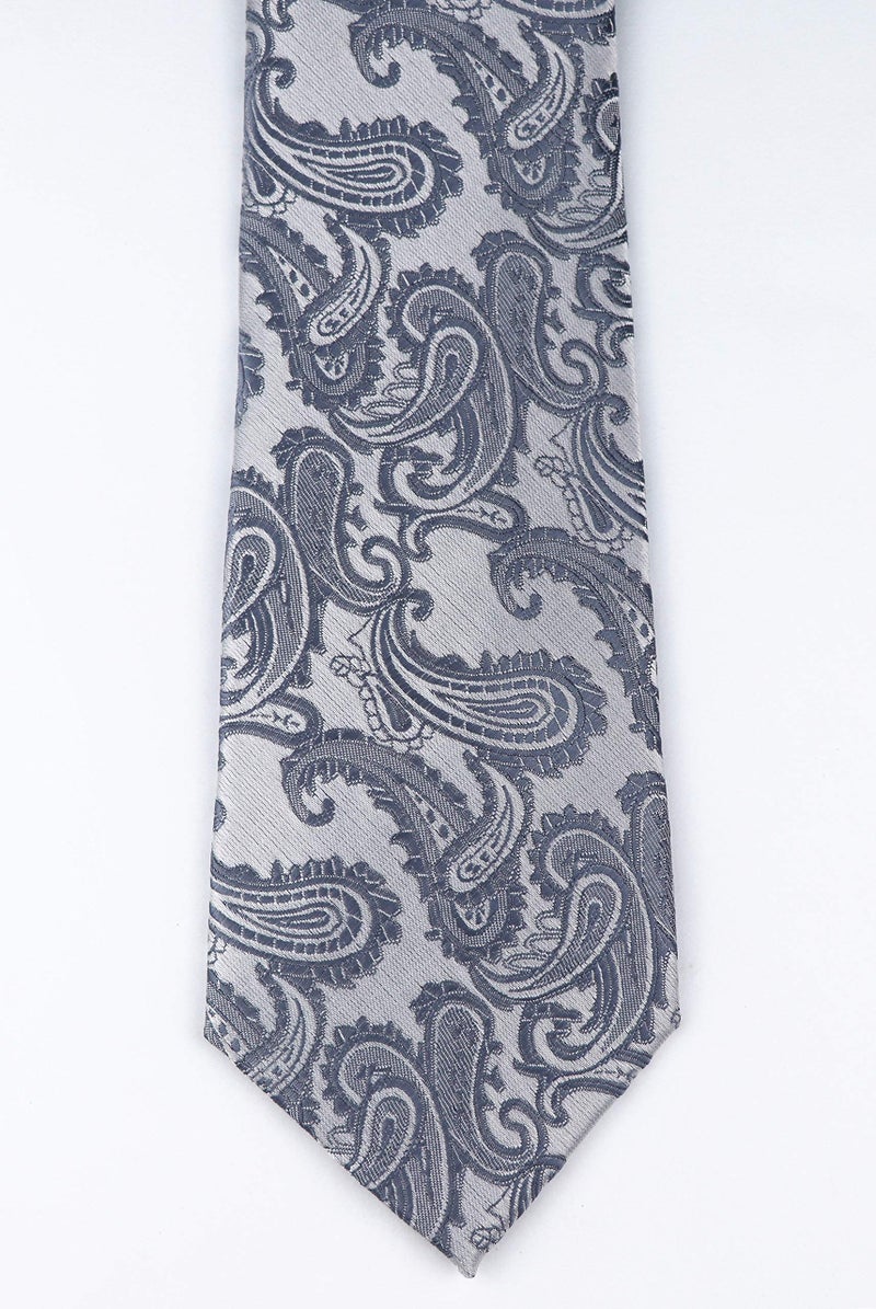 Secdtie Men's Big Boys Silk Ties Skinny Silver Grey Formal Business Necktie Collections - Image 5